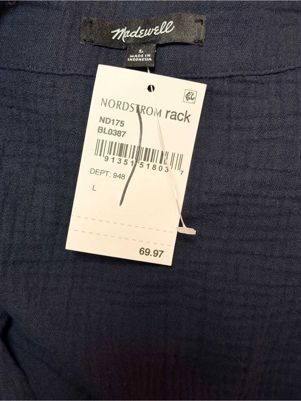 Madewell Lightspun Button Front Minidress - Picture 7 of 7